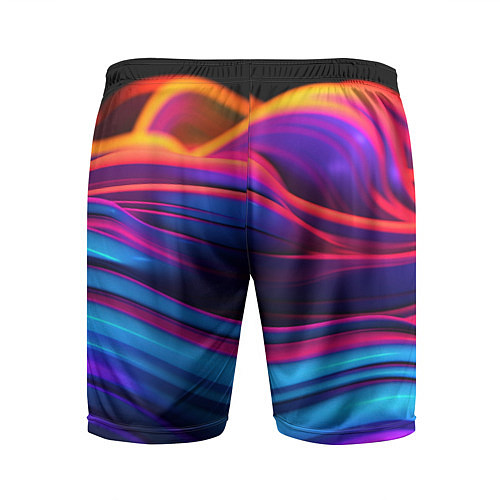 Мужские спортивные шорты Яркие неоновые волны / 3D-принт – фото 2