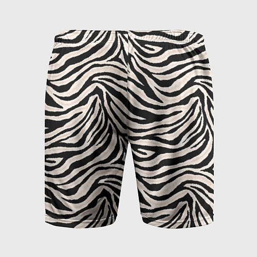 Мужские спортивные шорты Полосатая шкура зебры, белого тигра / 3D-принт – фото 2