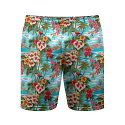 Мужские спортивные шорты Разноцветные гавайские цветы