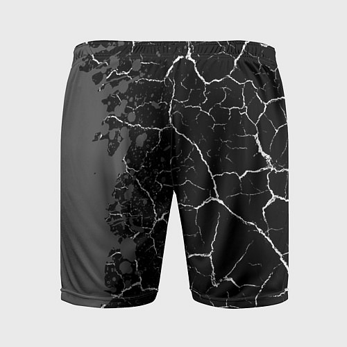 Мужские спортивные шорты Gears of War glitch на темном фоне: по-вертикали / 3D-принт – фото 2