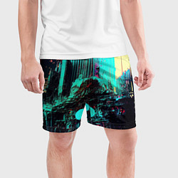 Шорты спортивные мужские Городская радиоволна, цвет: 3D-принт — фото 2