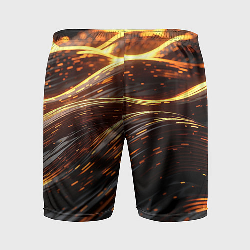 Мужские спортивные шорты Золотые волны / 3D-принт – фото 2