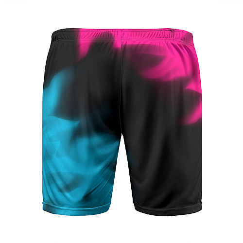 Мужские спортивные шорты Chery - neon gradient: надпись, символ / 3D-принт – фото 2