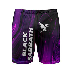 Шорты спортивные мужские Black Sabbath violet plasma, цвет: 3D-принт