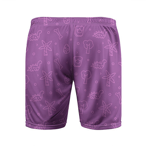Мужские спортивные шорты Violet dinosaurs / 3D-принт – фото 2