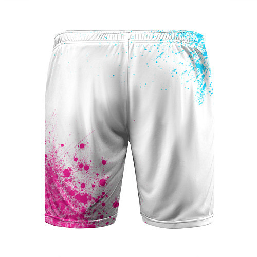 Мужские спортивные шорты Behemoth neon gradient style: надпись, символ / 3D-принт – фото 2