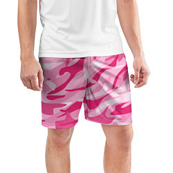 Шорты спортивные мужские Камуфляж в розовом, цвет: 3D-принт — фото 2