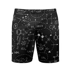 Мужские спортивные шорты Химические формулы на чёрном
