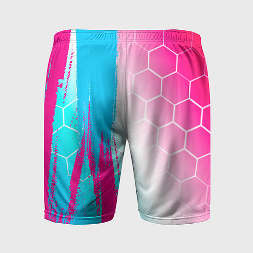 Мужские спортивные шорты Exeed neon gradient style: по-вертикали / 3D-принт – фото 2