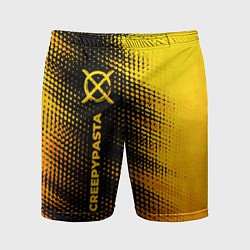 Шорты спортивные мужские CreepyPasta - gold gradient: по-вертикали, цвет: 3D-принт