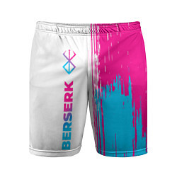 Шорты спортивные мужские Berserk neon gradient style: по-вертикали, цвет: 3D-принт