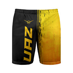 Шорты спортивные мужские UAZ - gold gradient: по-вертикали, цвет: 3D-принт
