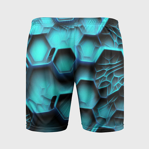 Мужские спортивные шорты Броня из неоновых плит / 3D-принт – фото 2