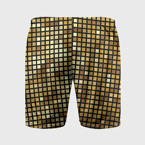 Мужские спортивные шорты Золотая мозаика, поверхность диско шара / 3D-принт – фото 2