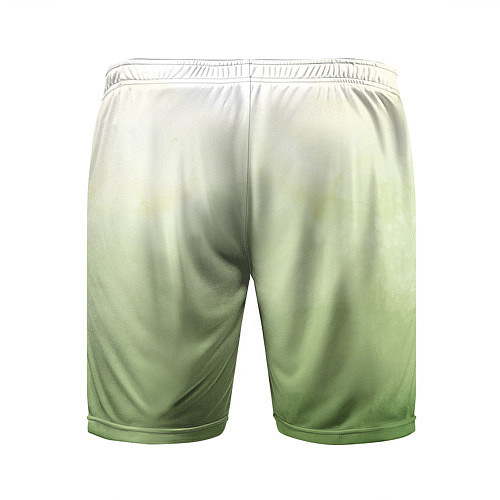 Мужские спортивные шорты Абстрактный лаймовый акварельный фон / 3D-принт – фото 2