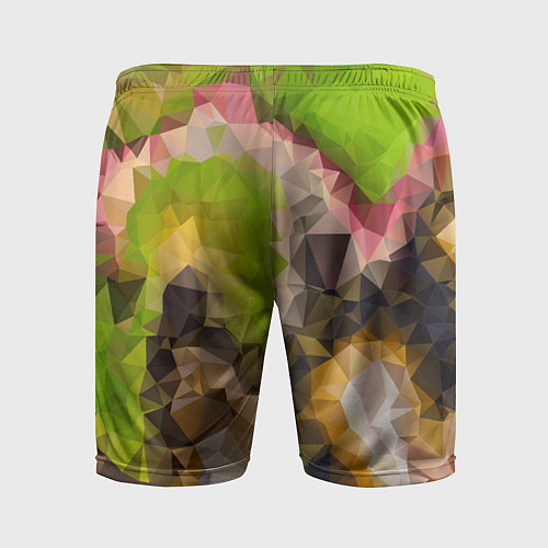Мужские спортивные шорты Green brown pattern / 3D-принт – фото 2