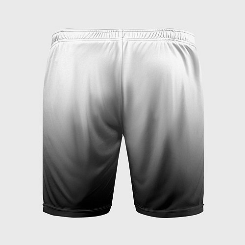 Мужские спортивные шорты Бело-чёрный градиент / 3D-принт – фото 2