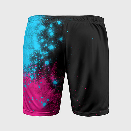 Мужские спортивные шорты Slipknot - neon gradient: по-вертикали / 3D-принт – фото 2