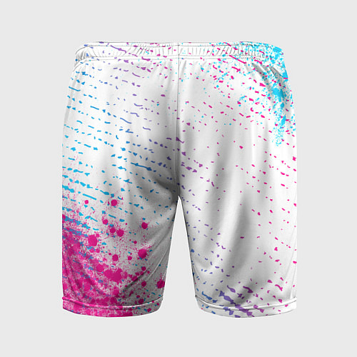 Мужские спортивные шорты Placebo neon gradient style: надпись, символ / 3D-принт – фото 2