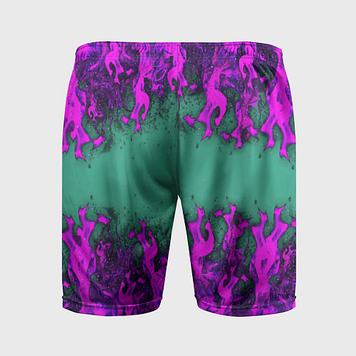 Мужские спортивные шорты Фиолетовое пламя / 3D-принт – фото 2