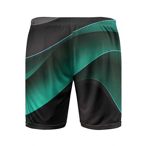 Мужские спортивные шорты Абстрактная зеленая текстура / 3D-принт – фото 2