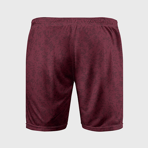 Мужские спортивные шорты Текстура тёмно-красный / 3D-принт – фото 2