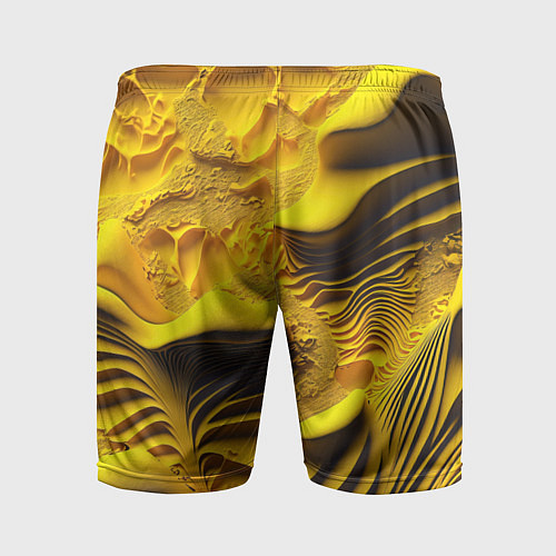 Мужские спортивные шорты Желтая объемная текстура / 3D-принт – фото 2