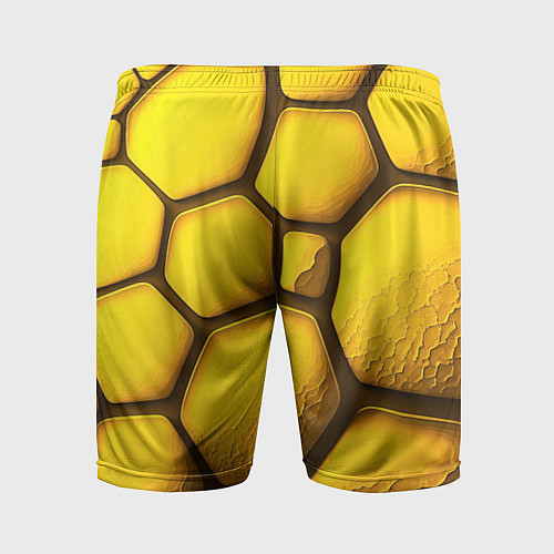 Мужские спортивные шорты Желтые объемные плиты / 3D-принт – фото 2