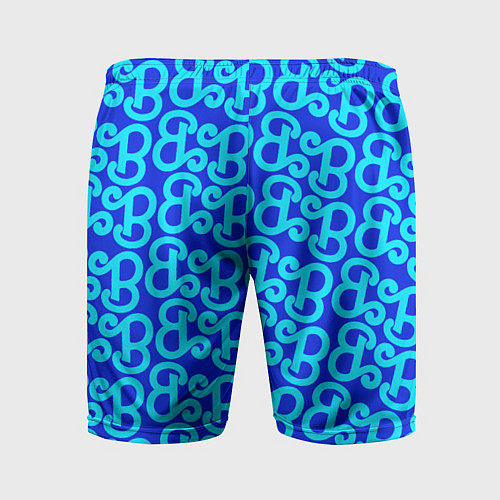 Мужские спортивные шорты Логотип Барби - синий паттерн / 3D-принт – фото 2
