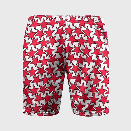 Мужские спортивные шорты Ретро звёзды красные / 3D-принт – фото 2
