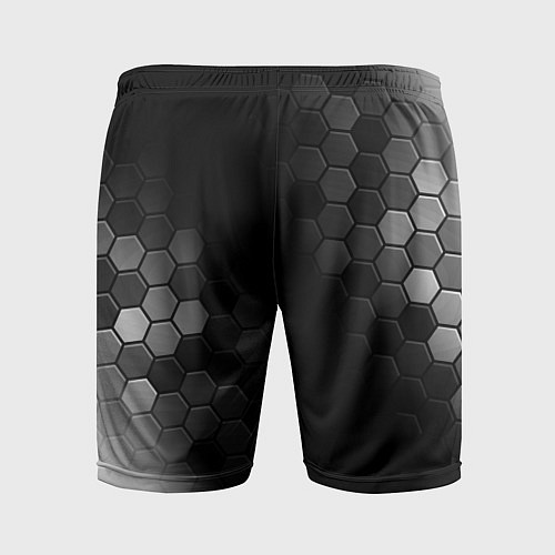 Мужские спортивные шорты Among Us glitch на темном фоне: по-вертикали / 3D-принт – фото 2