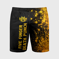 Мужские спортивные шорты Five Finger Death Punch - gold gradient: по-вертик