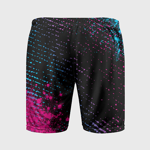 Мужские спортивные шорты My Chemical Romance - neon gradient: надпись, симв / 3D-принт – фото 2