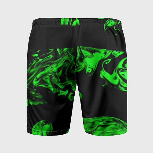 Мужские спортивные шорты Зеленый светящийся дым / 3D-принт – фото 2