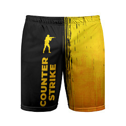 Мужские спортивные шорты Counter Strike - gold gradient: по-вертикали