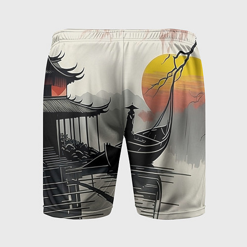 Мужские спортивные шорты Красота Японии / 3D-принт – фото 2