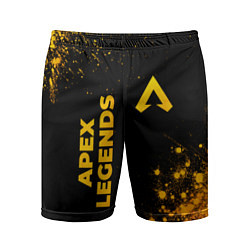 Шорты спортивные мужские Apex Legends - gold gradient: надпись, символ, цвет: 3D-принт