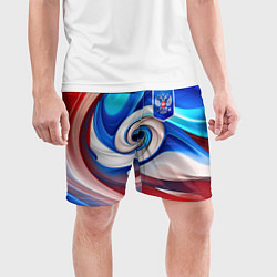 Шорты спортивные мужские Абстракция герб России, цвет: 3D-принт — фото 2