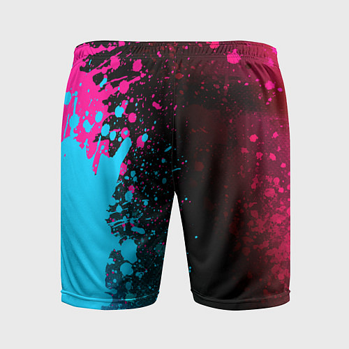 Мужские спортивные шорты Behemoth - neon gradient: по-вертикали / 3D-принт – фото 2
