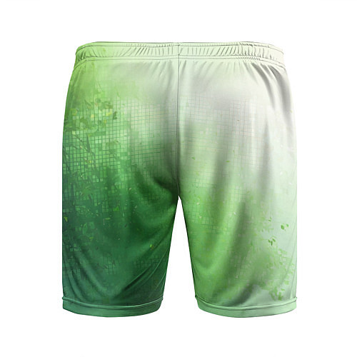 Мужские спортивные шорты Зелёные пиксели / 3D-принт – фото 2