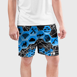 Шорты спортивные мужские Виртуальный мир, цвет: 3D-принт — фото 2