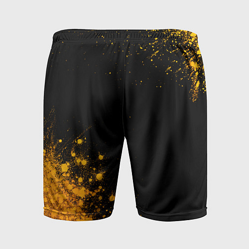 Мужские спортивные шорты Rainbow Six - gold gradient: надпись, символ / 3D-принт – фото 2