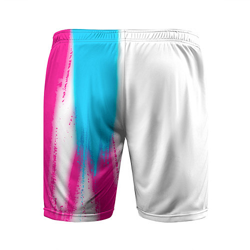 Мужские спортивные шорты Poppy Playtime neon gradient style: по-вертикали / 3D-принт – фото 2