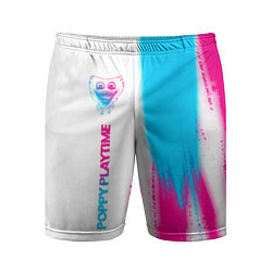 Мужские спортивные шорты Poppy Playtime neon gradient style: по-вертикали