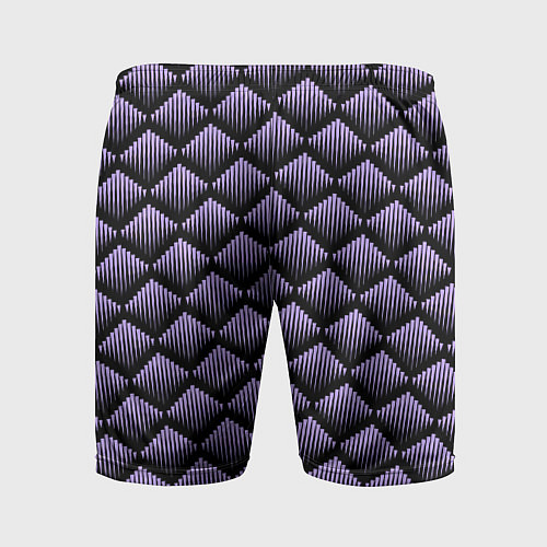 Мужские спортивные шорты Фиолетовые выпуклые ромбы / 3D-принт – фото 2