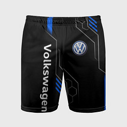 Шорты спортивные мужские Volkswagen - blue technology, цвет: 3D-принт