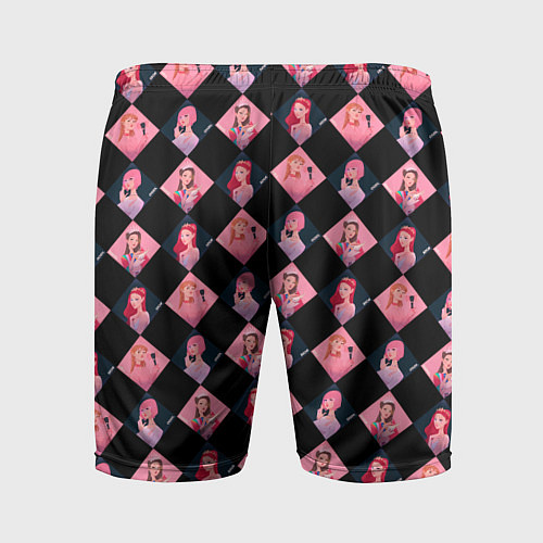 Мужские спортивные шорты Клеточка black pink / 3D-принт – фото 2