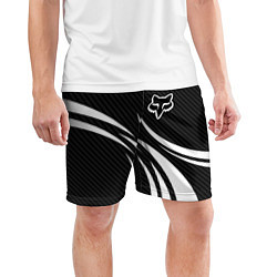 Шорты спортивные мужские Fox carbon line - white, цвет: 3D-принт — фото 2