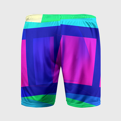 Мужские спортивные шорты Две голубоглазые девушки в прямоугольной рамке / 3D-принт – фото 2