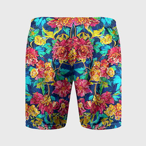 Мужские спортивные шорты Зеркальный цветочный паттерн - мода / 3D-принт – фото 2